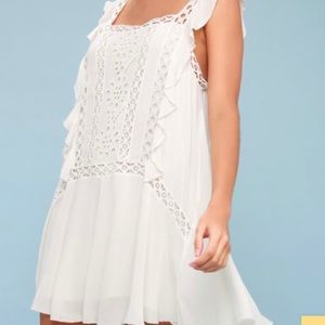 Free People Priscilla White Crochet Mini Dress